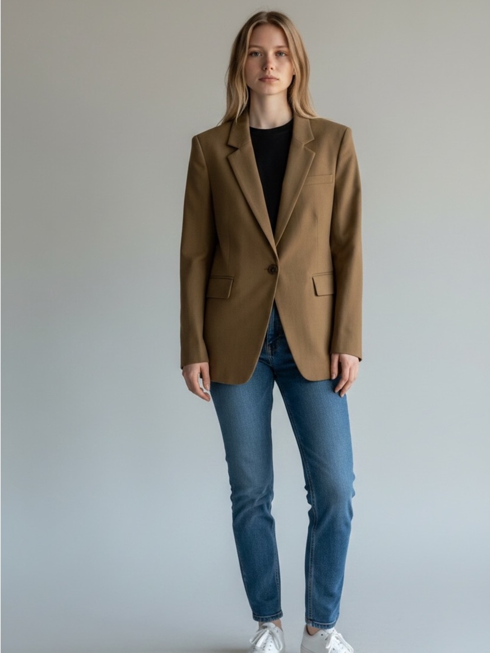 Banana Republic Olive Brown Single-Button Blazer